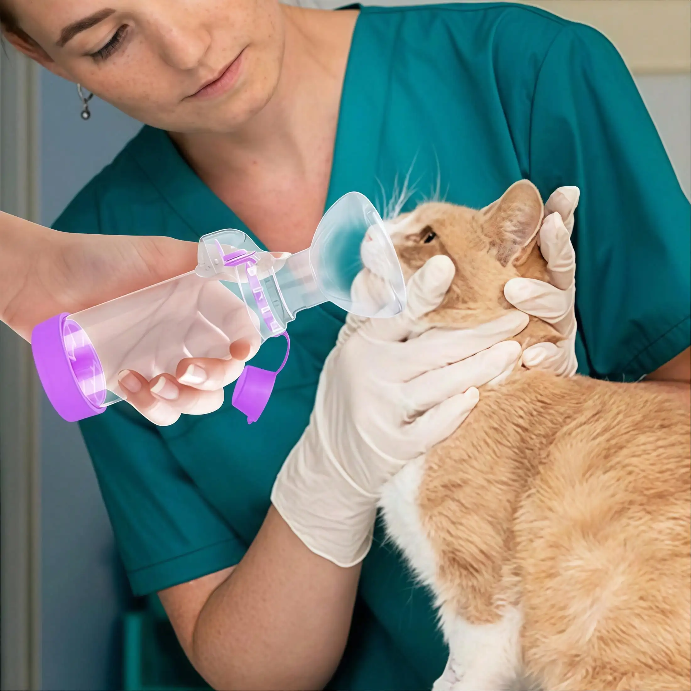 부드러운 실리콘 마스크가 있는 고양이 모양 휴대용 분무기, 착용하기 편하고, 작은 크기로 집이나 외출 시 사용하기 쉽고, 세척도 간편합니다.