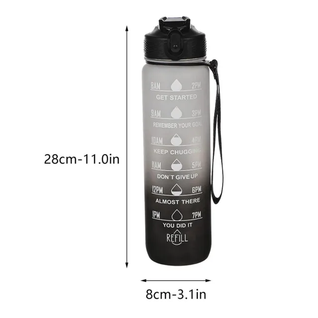 1000ml Leak Proof Water Bottles with Times to Drink and Straw Motivational Drinking Sports Water Bottle for Fitness Gym Outdoor 6