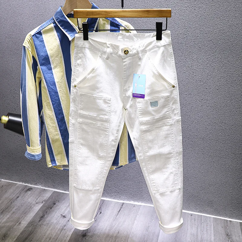 Stitching Pentagram Stretch Slim Jeans