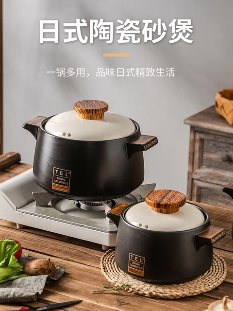  Cooking Pot Stew Pot - Large-Capacity Casserole, Japanese Style  Soup Pot, Porridge, Soup Pot-3000ml : Home & Kitchen