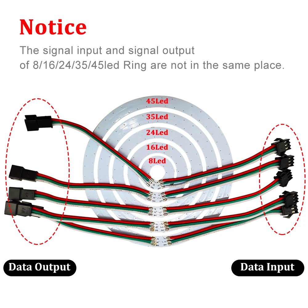 DC5V WS2812B DIY Led Ring Individually Addressable 5050 RGB Round Modules 8 To 148 Pixel
