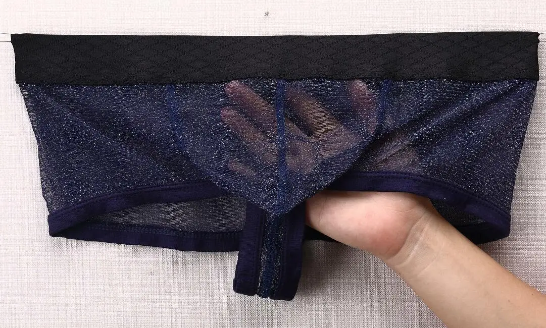 

Мужское нижнее белье с U-образным выпуклым мешочком, прозрачные тонкие сетчатые шорты-боксеры для геев с низкой талией, мини-трусы с широкими краями, нижние шорты