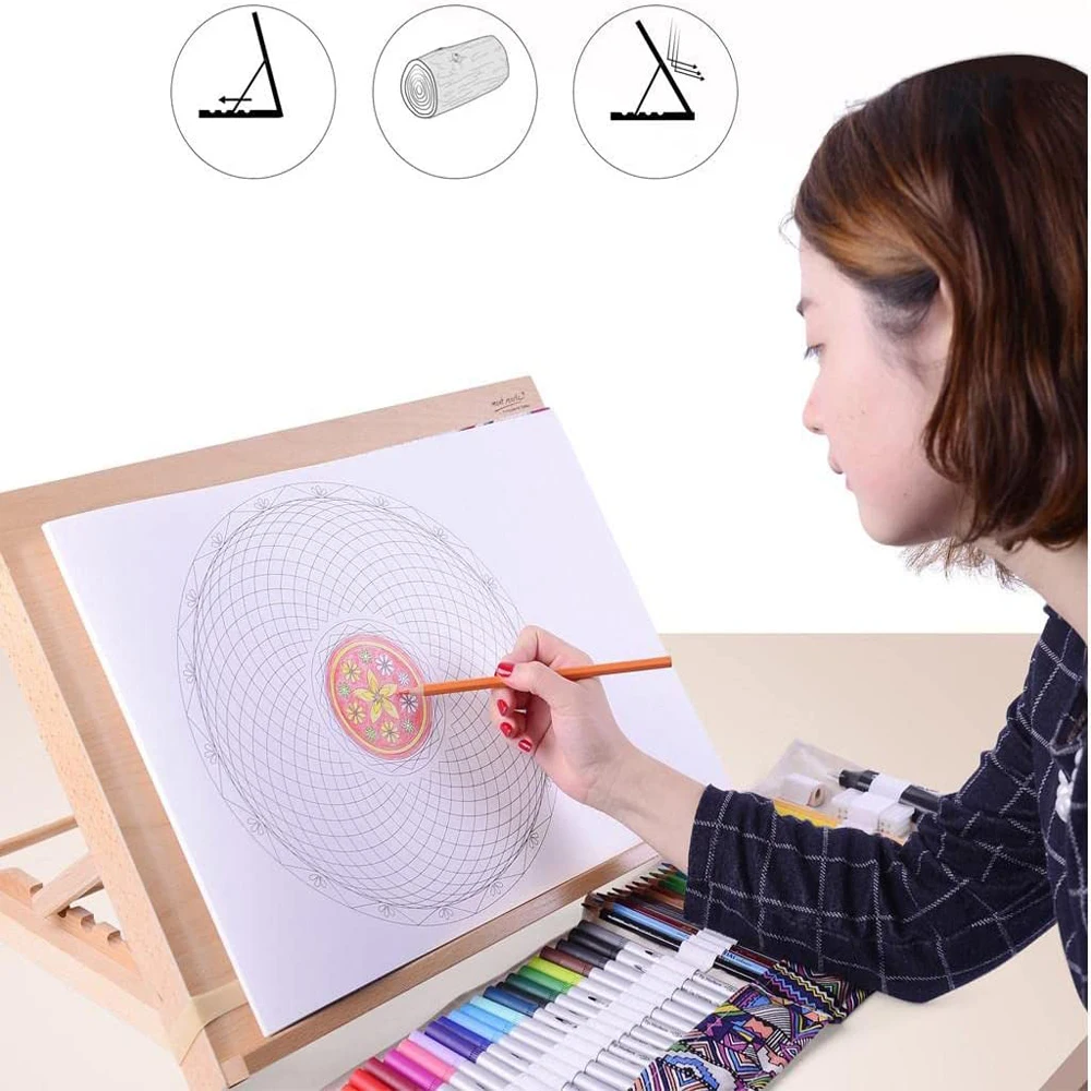 Folding Easel Wooden Stand Canvas Display Stand Portable Adjustable Drawing Easel Art Supplies For Artist Student Large Size sketch easel,wooden easel,wood table easel