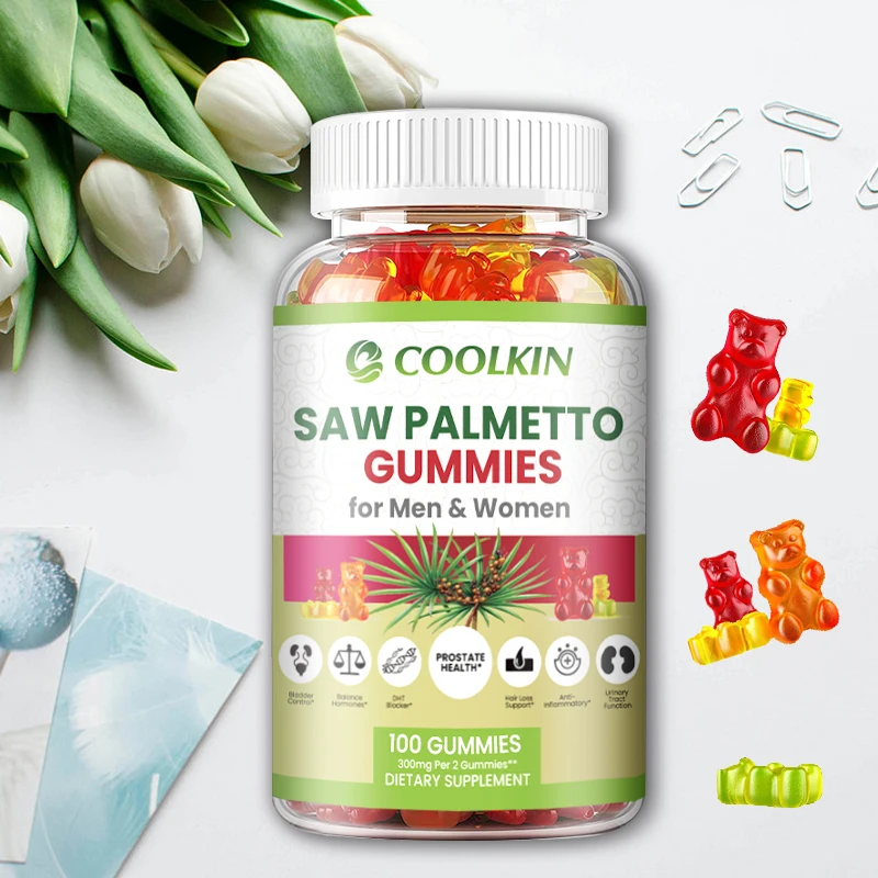Saw Palmetto Hormone Balance Gummies for Men's Prostate Urinary Tract and Bladder Health Hair Growth