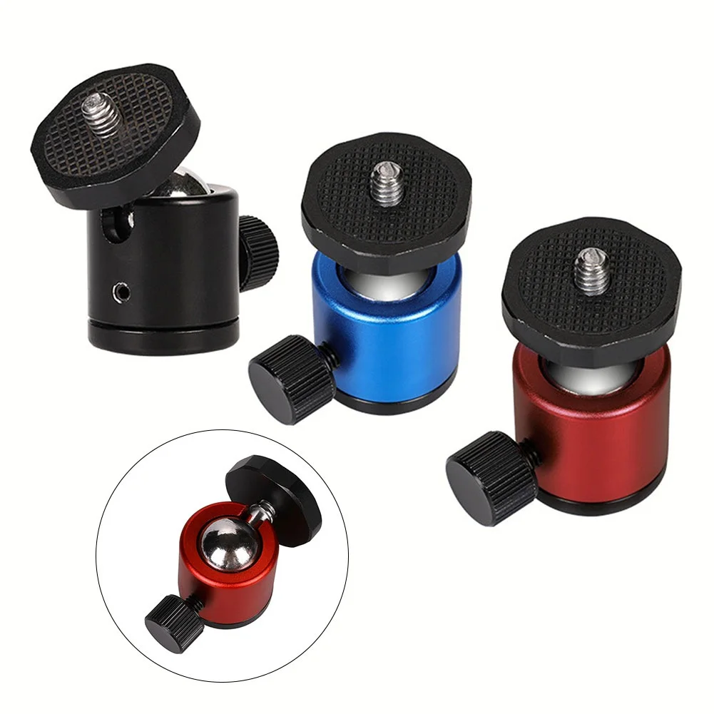 

Mini Tripod Ball Head Adapter Angle Adjustable Direction Aluminum Alloy 1/4in Screw Musical Instrument For DSLR Camera Mic Stand