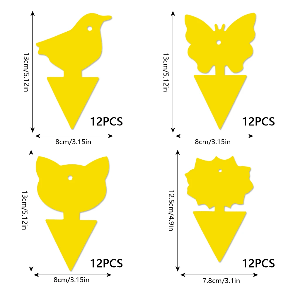 Fruit Fly Sticky Traps, Sticky Traps for Bugs 96 Pack Yellow Double Side  Sticky Trap with Shovel for Gnat, Fruit Fly, White Fly, Aphid, Leaf Miner