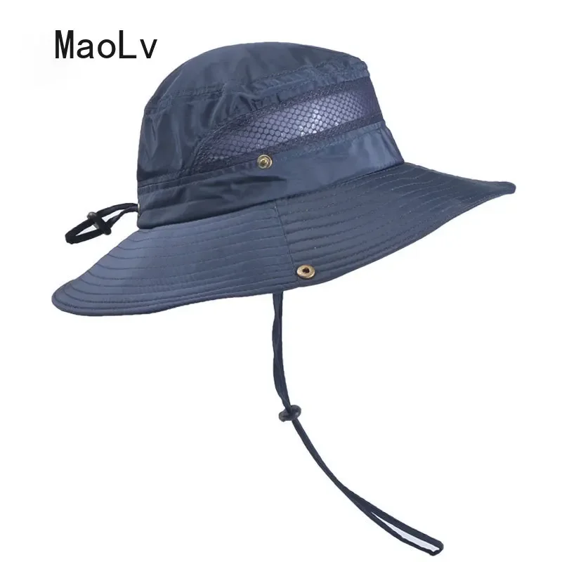 Hat Men Summer Quick Dryng Sun Protection Breathable Fisherman Hat Outdoor Sunshade Fishing Hiking Safari Bucket Hats for Men
