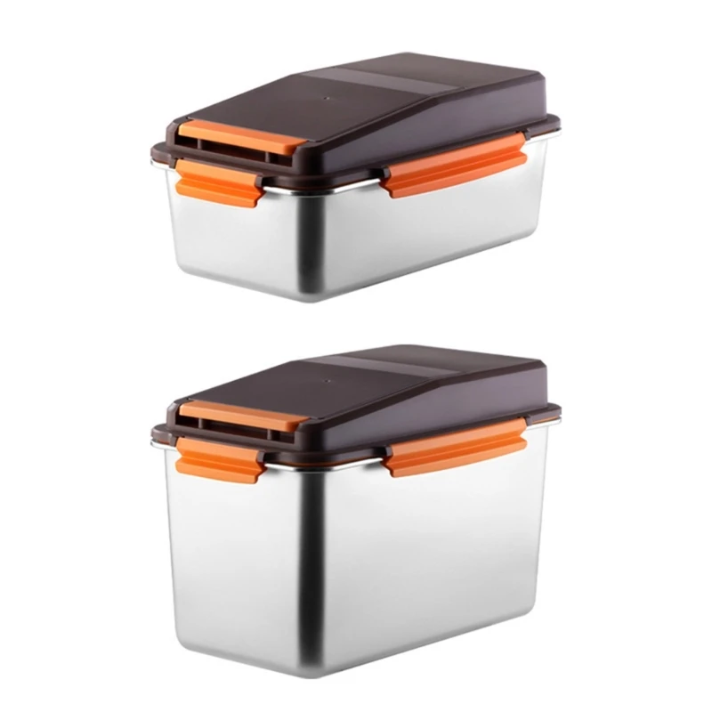 

H7EA Rust-Resistant Stainless Steel Rice Holder Large-Capacity Moisture-Proof and Insect-Proof Container for Kitchen Storage