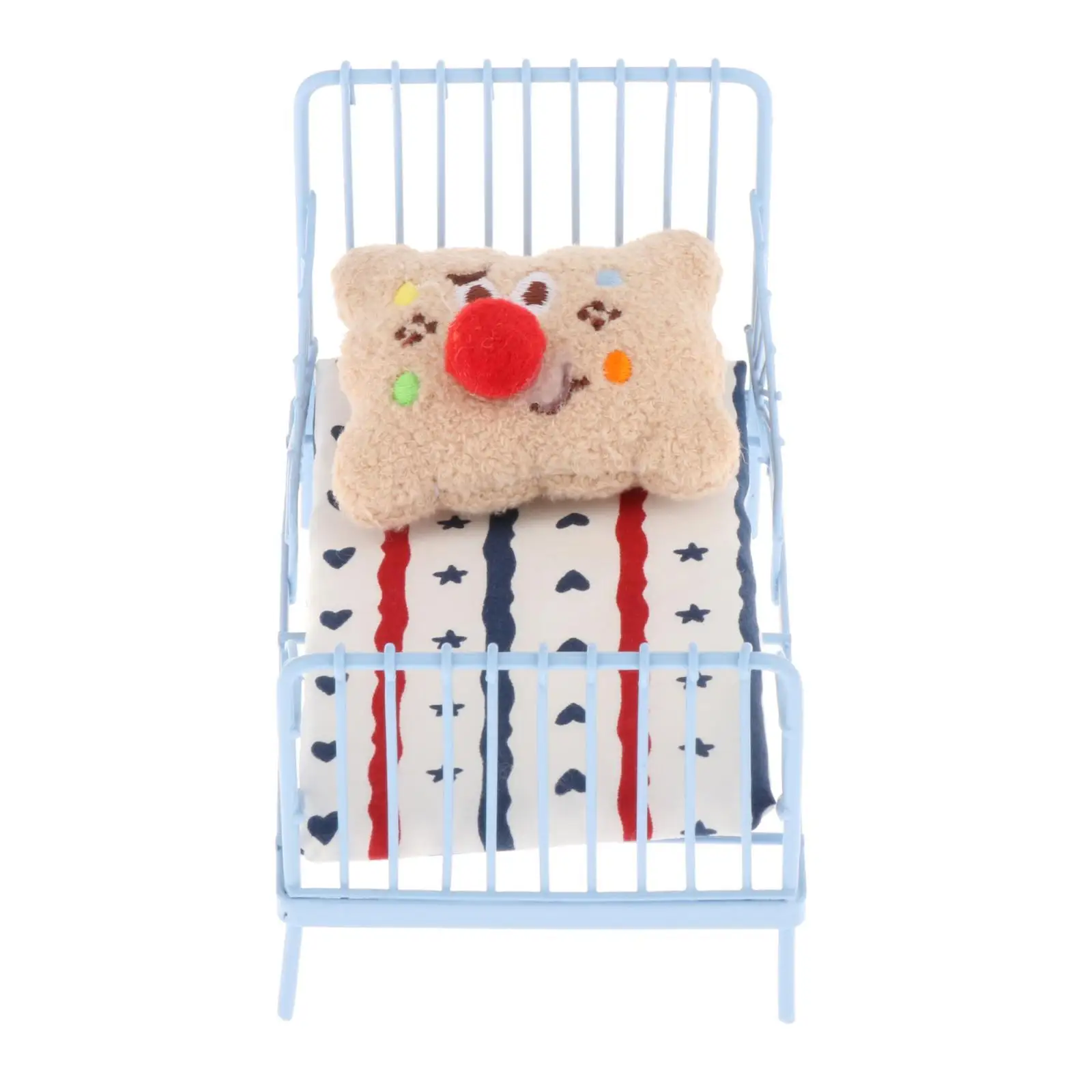 

1:12 Dollhouse Miniature Bed Miniature Dollhouse Bed Simulation Mini House Miniature Furniture for Children Room Blue Bed