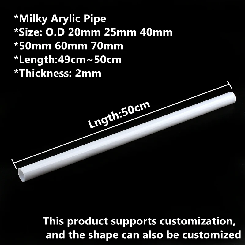 OD 16~70mm White Acrylic Tube Aquarium Fish Tank Supplies water Plexiglass Pipe Home Garden lampshade Fittings Holder Case DIY 6