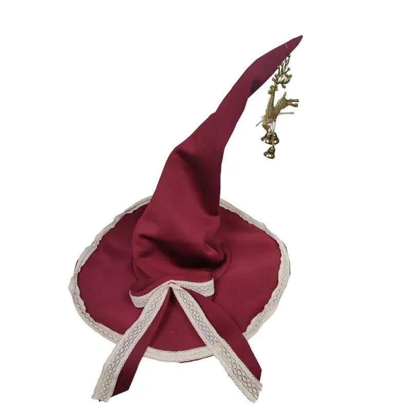 

Halloween Witch Hat Christmas Hats With Elk Pendant And Bowknot Bowknot Witch Pointed Hat Witch Hat Vintage Wizard Caps Costume