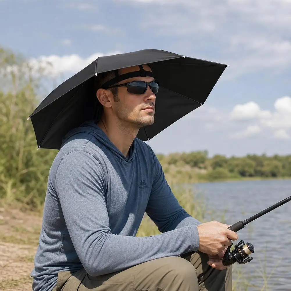 Foldable Waterproof UV Sunshade Hat - Portable Hands-Free Umbrella