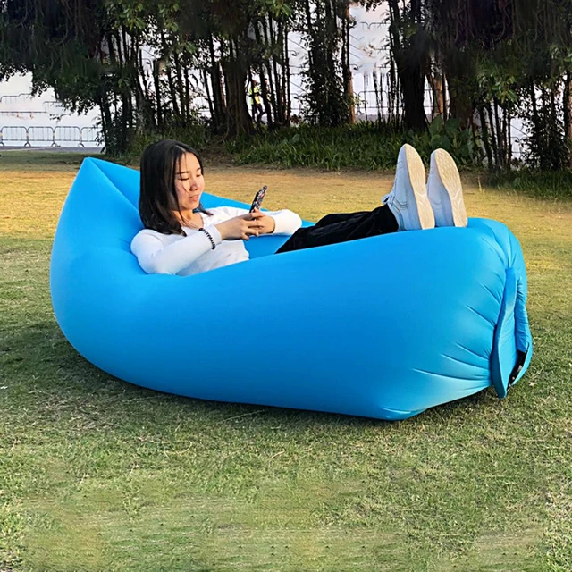 Beach Sofa Inflatable Sleeping Bag Instant Outdoor Chair Camping Air Bag  Lazy | eBay