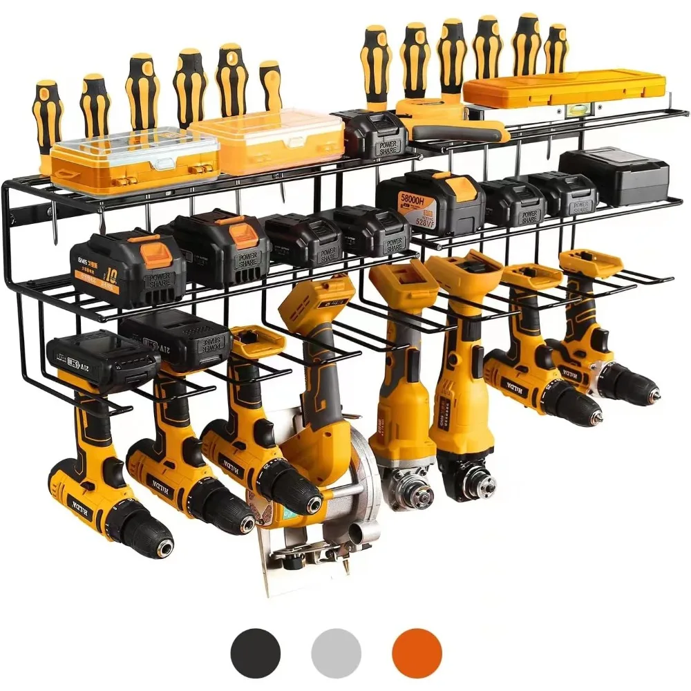 

Power Tool Organizer for Tool Storage,Drill Holer Wall Mount,Storage Rack for Garage Organization, Wall Organizer with Shelf