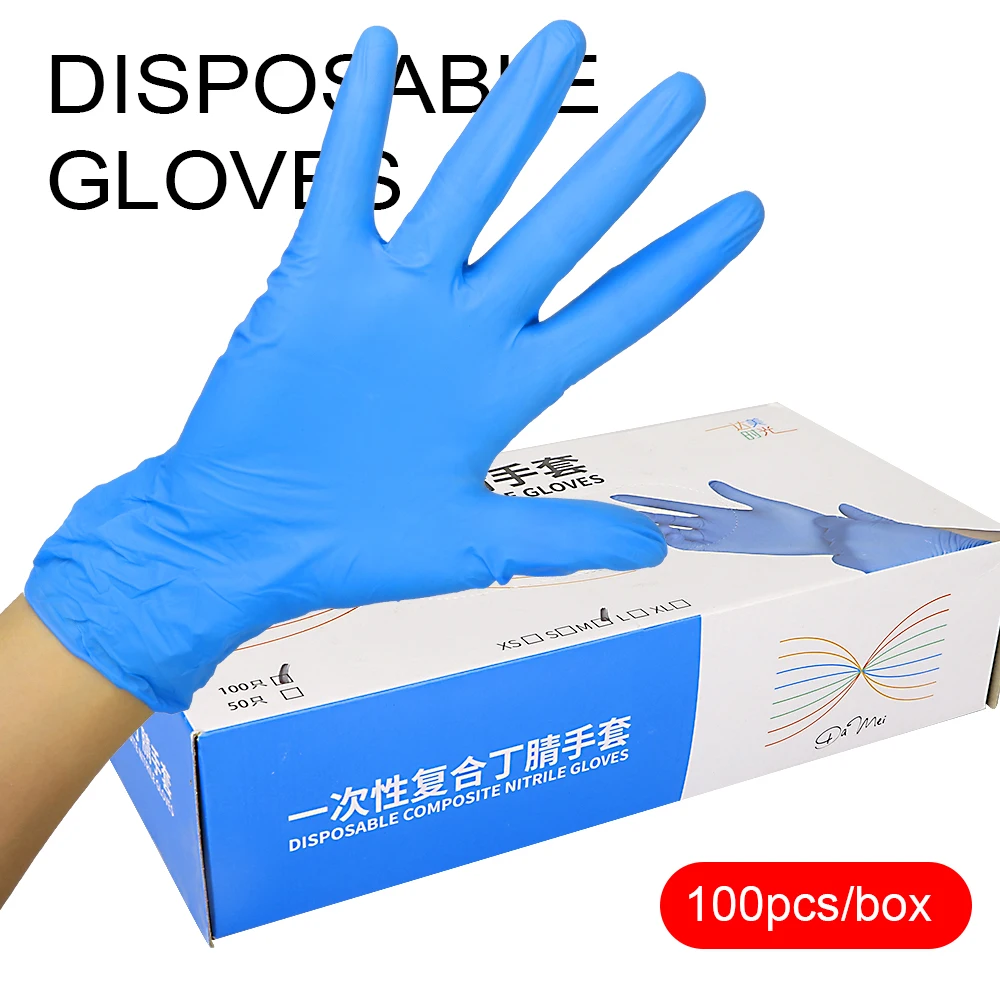 

100pcs Disposable Nitrile Gloves Latex High Elasticity PMU Tattoo Work Housework Kitchen Clean S/M/L Tattoo Accessories Glove