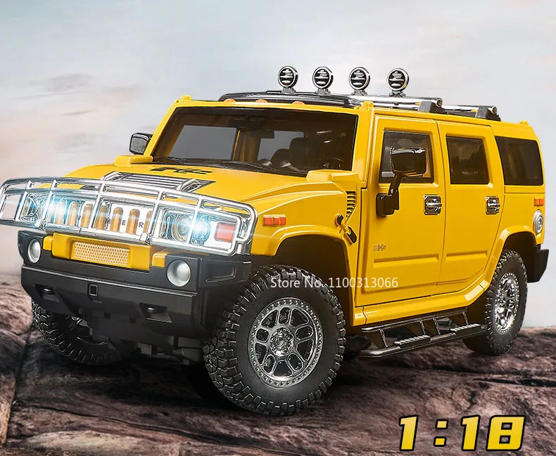 1:18 Hummer H2 Models Toys Miniature Cars Alloy Diecast with Light