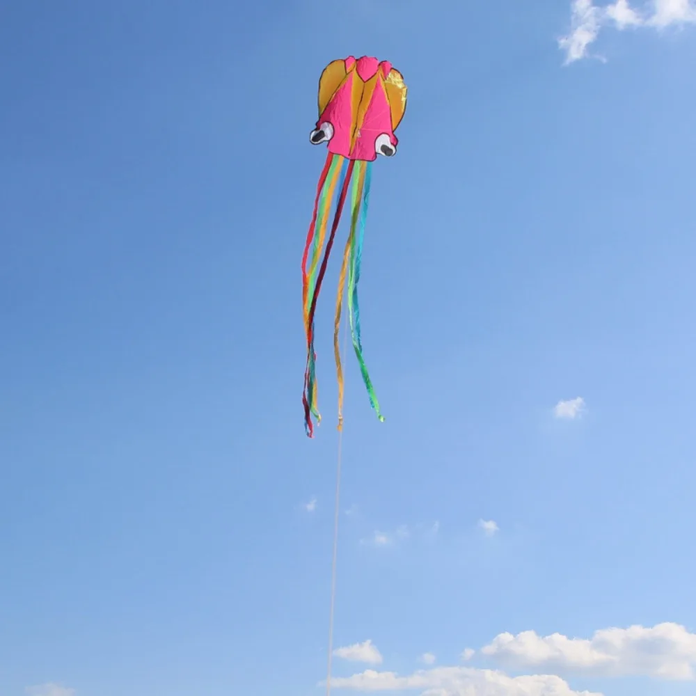 Giant Orange 3D Octopus Kite - Fun DIY Toy for Children and Outdoor Games
