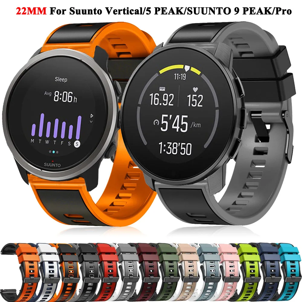 Cinturini Di Ricambio Per Orologi In Silicone Da 22Mm Per Cinturino Suunto 5 Peak/Vertical Per Suunto 9 Peak Wristband Bracciale Accessori Cintura