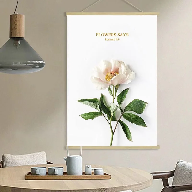 

Chinese Decorative Painting Cover Scroll Without Punching Wall Dining Room Porch Living Room Hanging Painting Simple and Modern