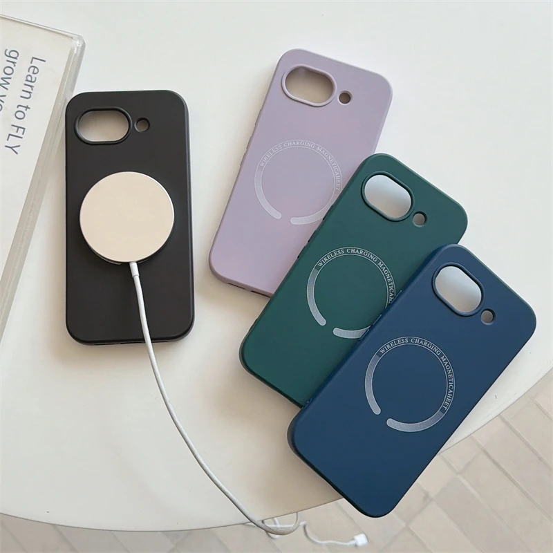 Magsafe-Compatible Magnetic Wireless Charging Liquid Silicone Matte Case