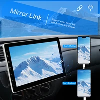Autoradio Podofo 1Din 10.1'' avec Carplay, Android Auto, Mirror Link, GPS, navigation, lecteur multimédia universel, Bluetooth, radio FM, lecteur de carte TF, USB et égaliseur. 2