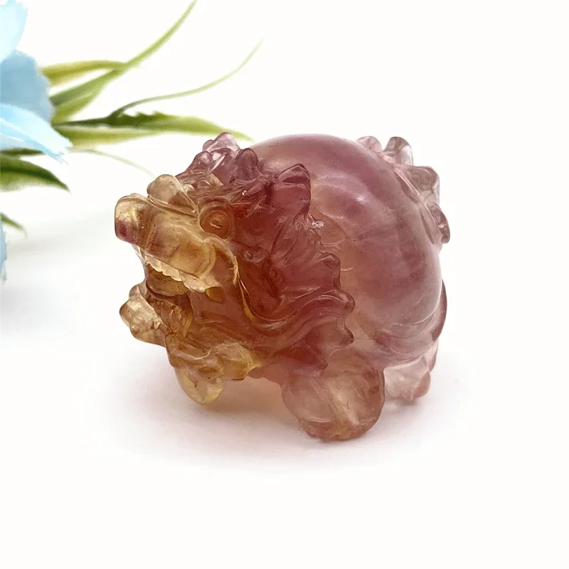 

Красивая резная статуя с натуральным кристаллом дракона и черепахи, 1 шт., красивые, прозрачные кварцевые искусственные кристаллы