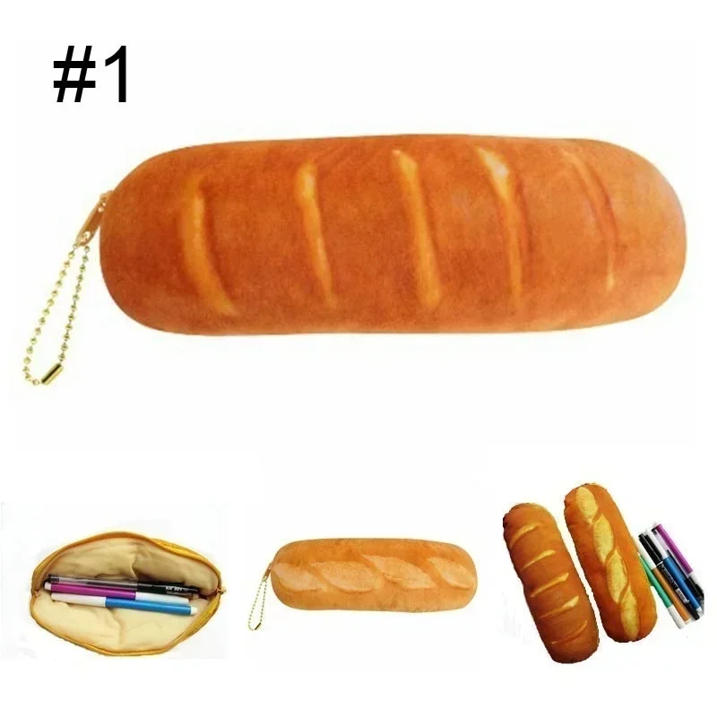 Kawaii Bread Shape Pencil Case Large Capacity Fun Personality Pencil Case Childrens Gift Back To School Cute Stationery