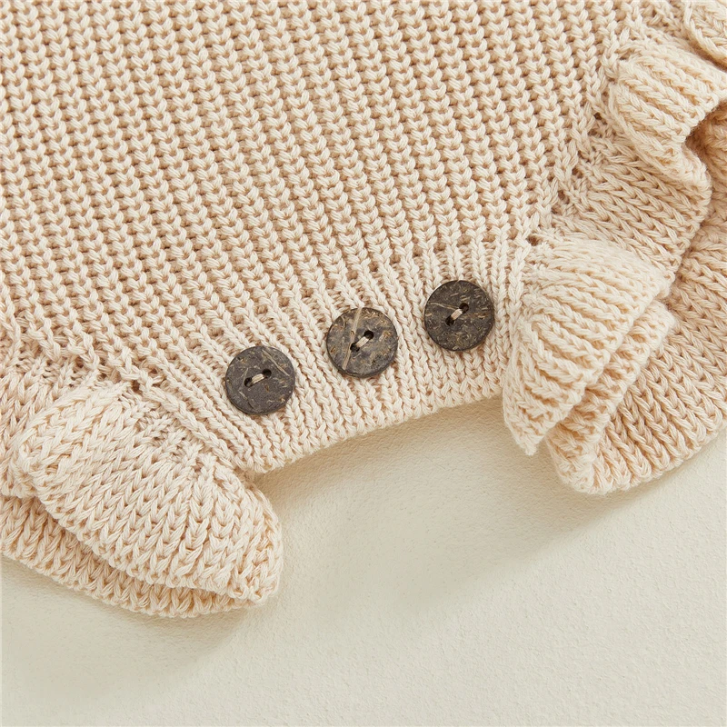 Ruffle Knit Cotton Baby Romper 6