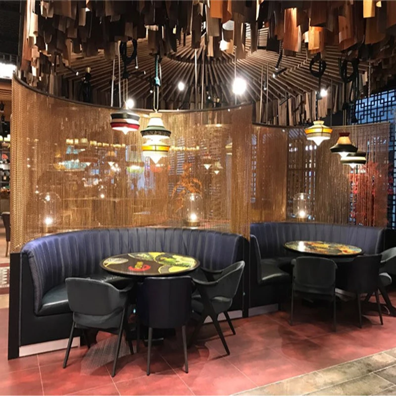 Aluminium Alloy Metal Mesh Drapery Coil Curtain Screen for Exhibition Hall Decorative