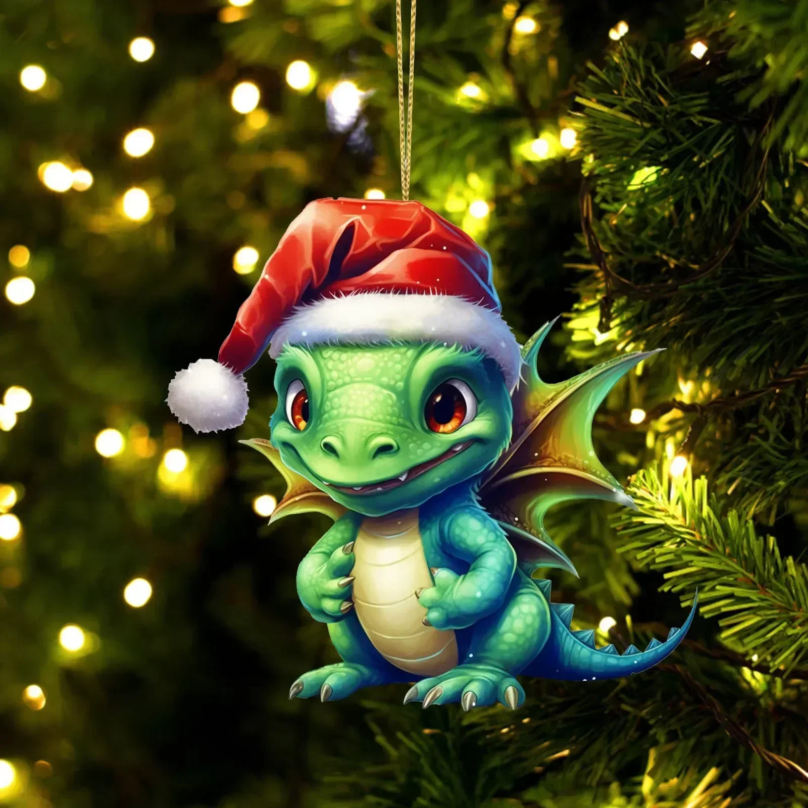 New Christmas Dragon Ornaments Lovely Cool of Baby Dragon Christmas Anime Flying Dragon Pendant for Home Office Desktop Decor