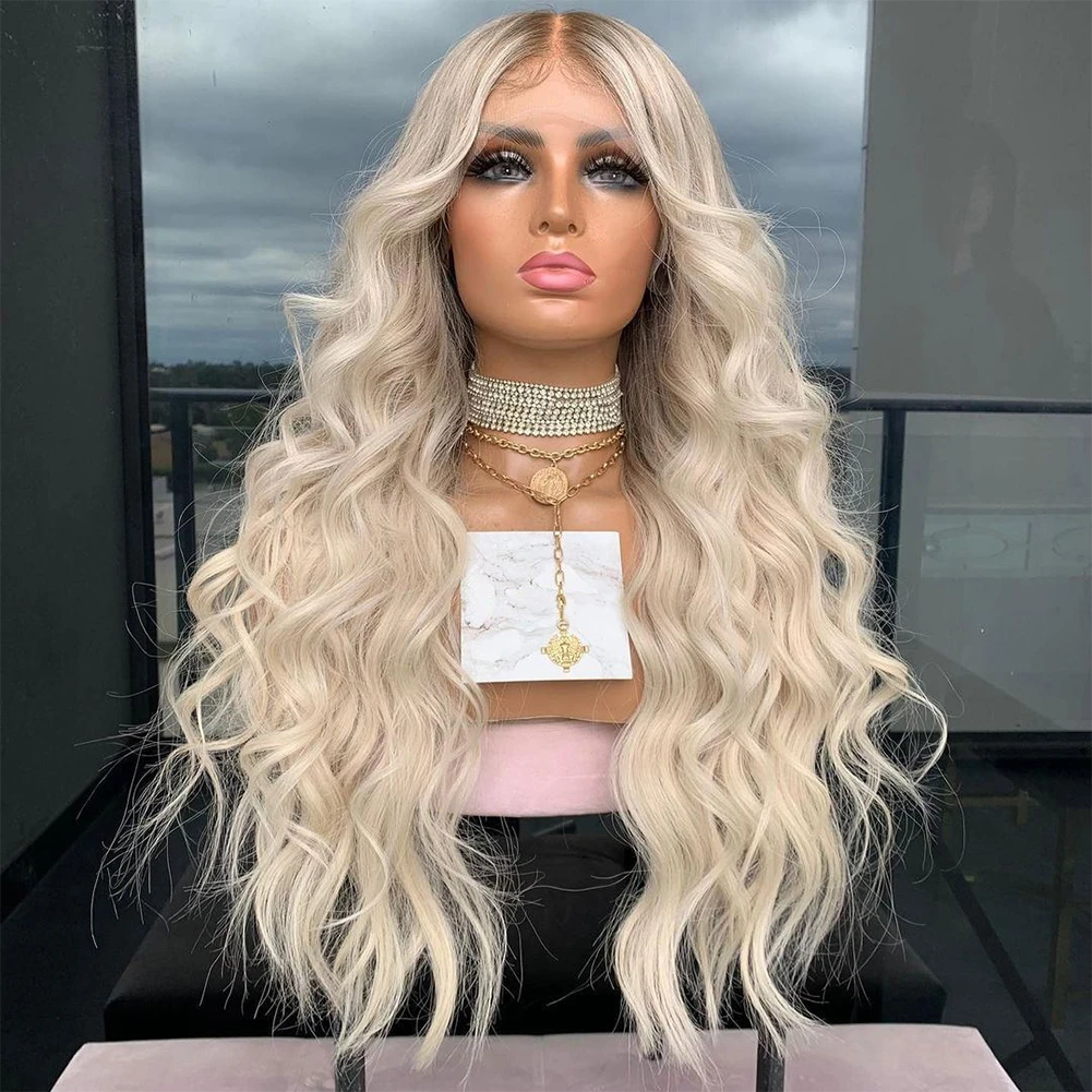 Platinum Blonde Full Lace Human Hair Wigs For Women Remy Hair #6 Roots  Loose Wave Lace Front Wig 13x6 Pre Plucked Hairline - Lace Wigs - AliExpress