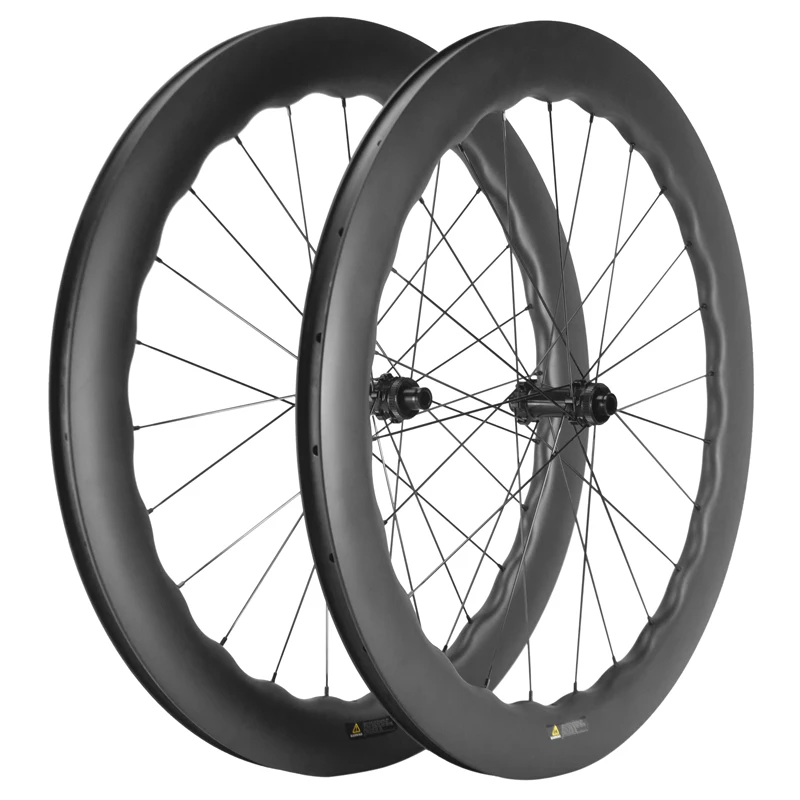 ロードバイクカーボンホイール、700Cディスクブレーキ、60-65mm