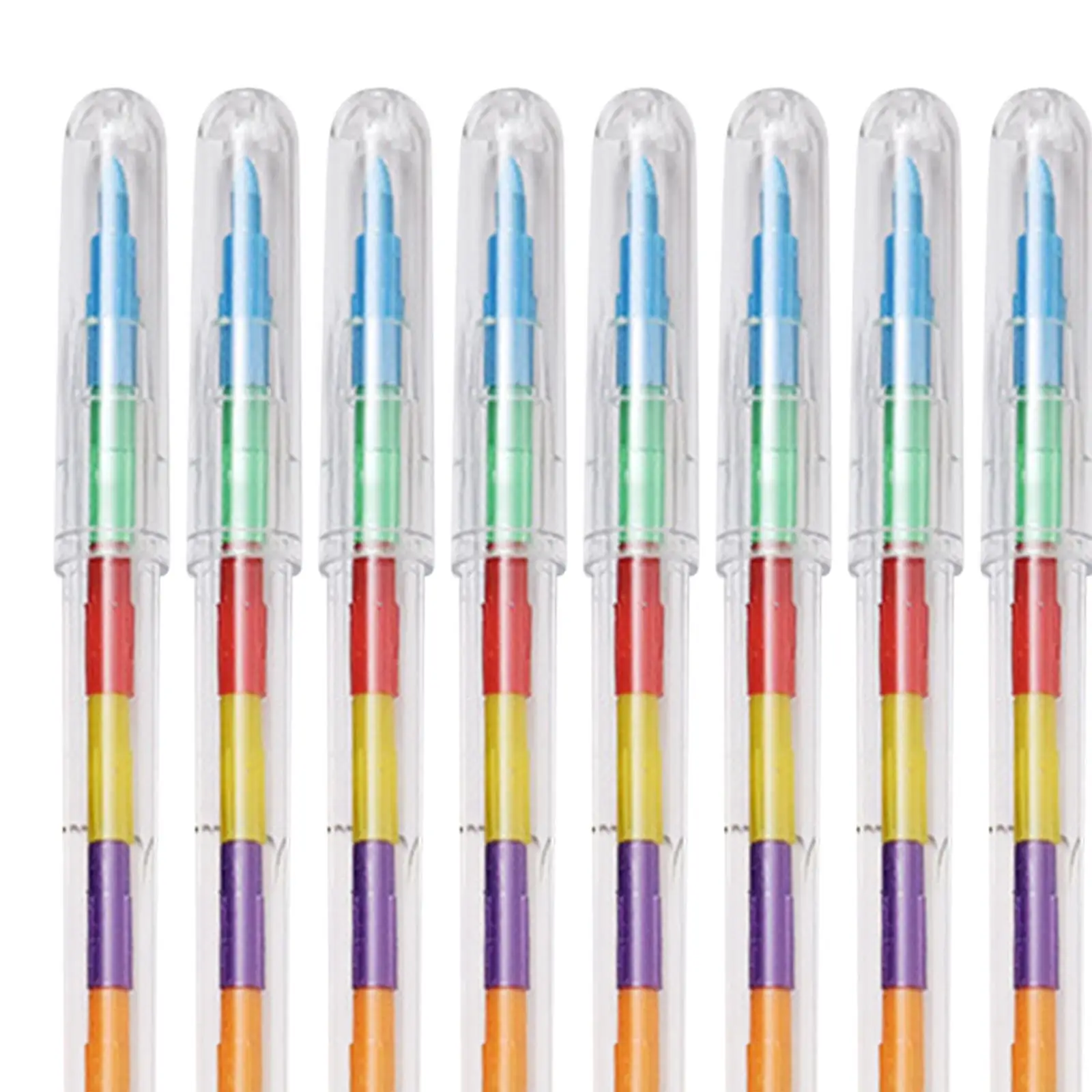 

10Pcs Stackable Colouring Pencils Drawing Pens DIY Crafts Interchangeable Stackable Colored Crayons Pencils for Toddlers Present