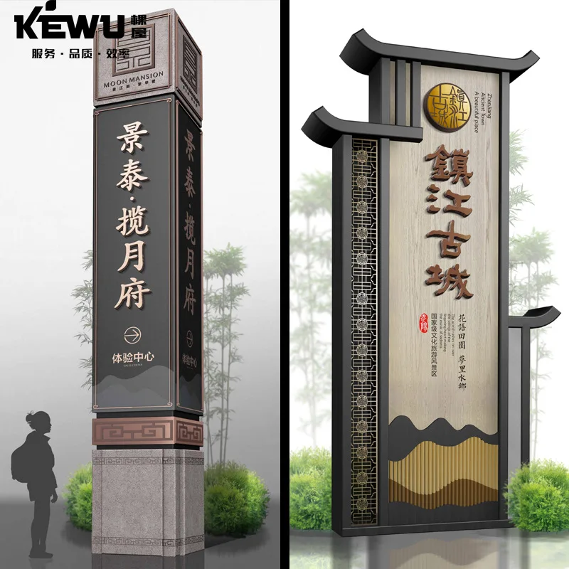 

Wholesale Beautiful Countryside Village Brand Guide Card Park Vertical Sign Shopping Mall Guide Brand Billboard Spiritual Fortre