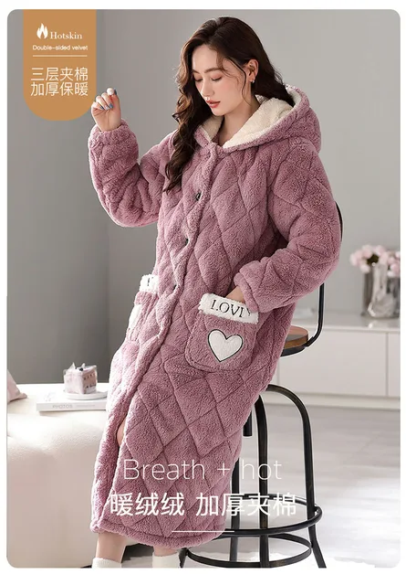 Peignoir Long Peignoir Boss Femme Robe Peignoirs Chaud