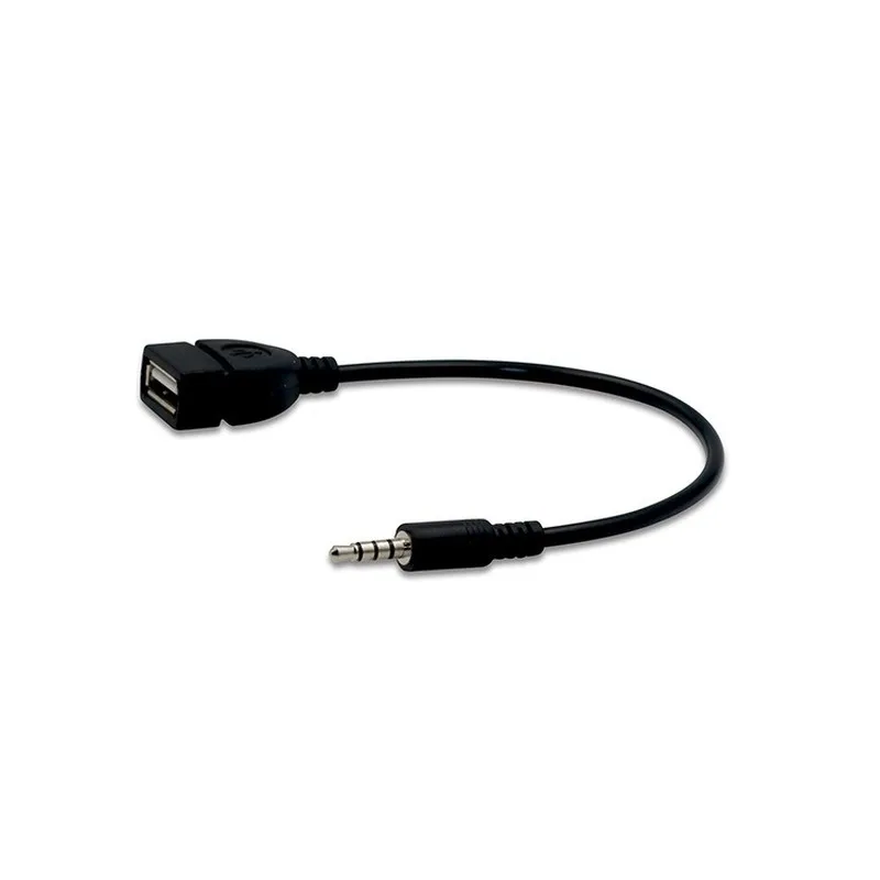 Black Car Aux Audio Cable To USB Usb To 3.5mm Car Audio Cable OTG Car 3.5mm Adapter Cable