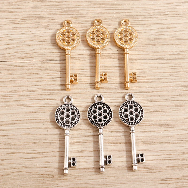 20 stücke 35x11mm niedlich 2 Farben Legierung Schlüssel anhänger Anhänger für Schmuck machen Tropfen Ohrringe Halskette Schlüssel anhänger DIY Handwerk Zubehör