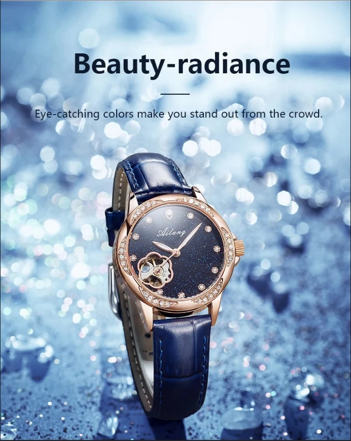 Neue Montre Femme Top Marke Luxus Mode Mechanische Uhr Gypsophila Damen Skeleton Automatische Uhr Damen – Detail 4