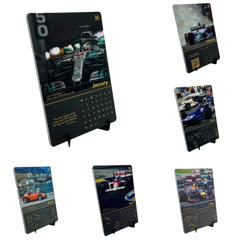 Desk Car Calendar Wall Calendar Decoration with Race Car Images for Fan