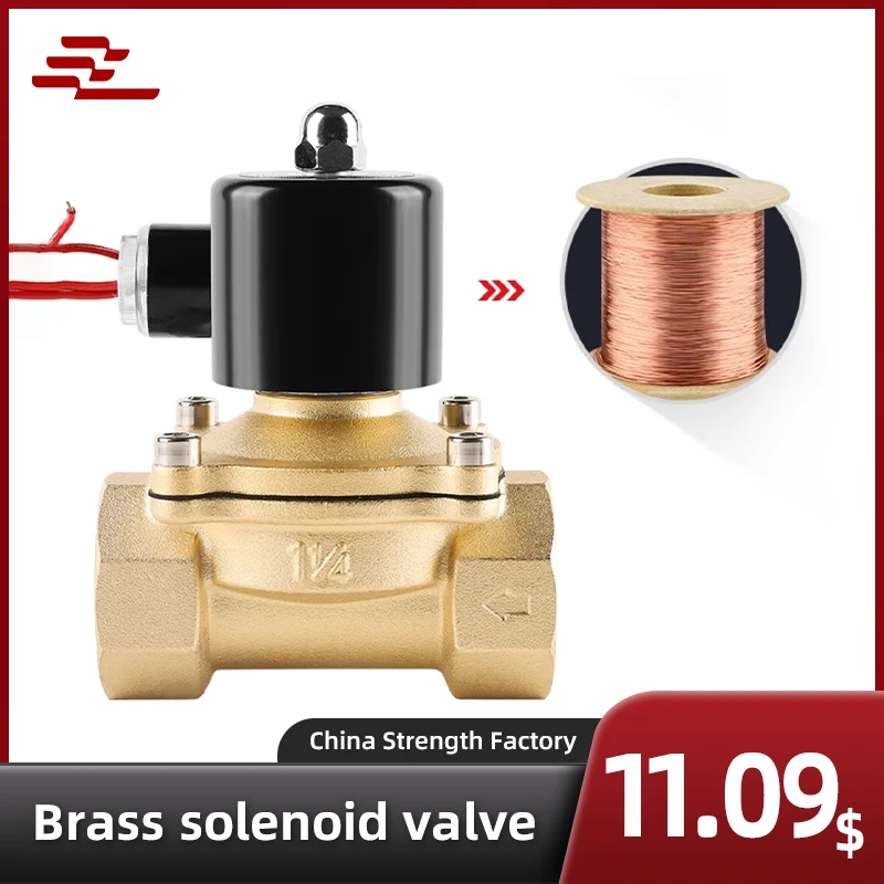 

Normally Closed Brass Electric Solenoid Valve 3/8" 1/2" 3/4" 1" DN10/15/20/25/32/40 Pneumatic For Water Oil Air 12V 24V 220V