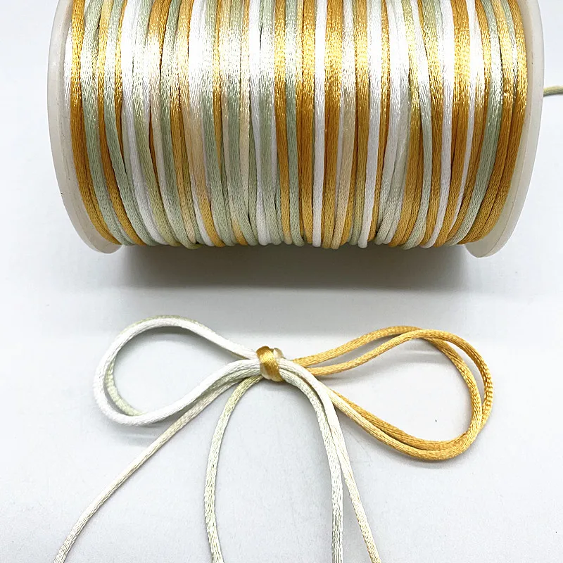 Colorful Chinese Knot Line Cord 5yards/lot 2.0mm Silk Satin Cord Nylon DIY String Necklace Bracelets