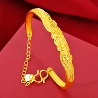 Bracelet ajustable confortable en forme de paon pour femme, or 24 carats AU999 |   S'adapte bien au poignet, confortable pour une utilisation prolongée 3