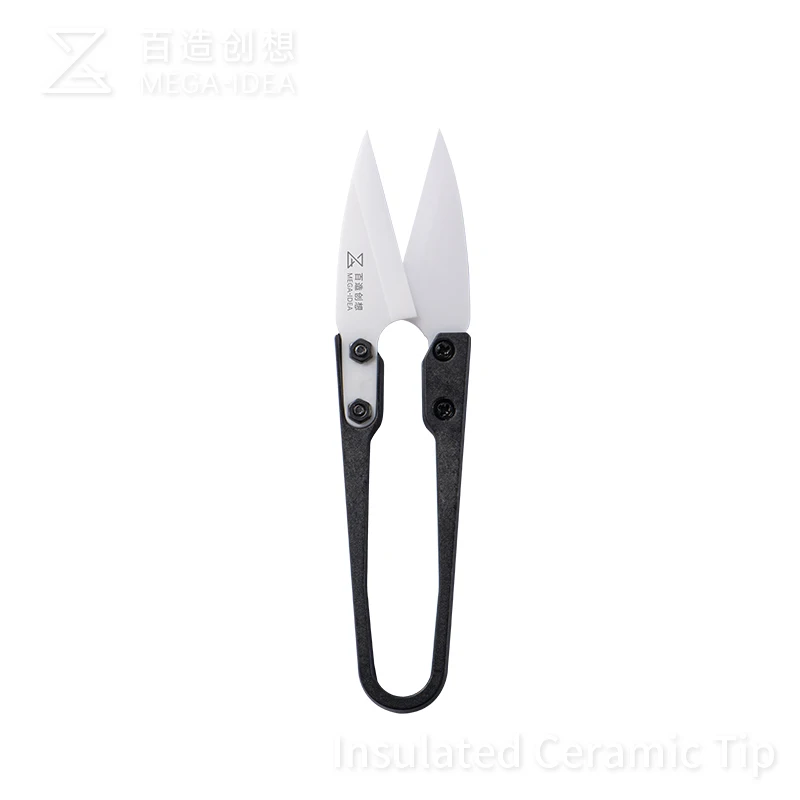 Qianli Mega-Idea Forbici In Ceramica Nera Isolate Forbici Antistatiche Non Conduttive A U Forbici Di Sicurezza Per La Riparazione Della Batteria Utens