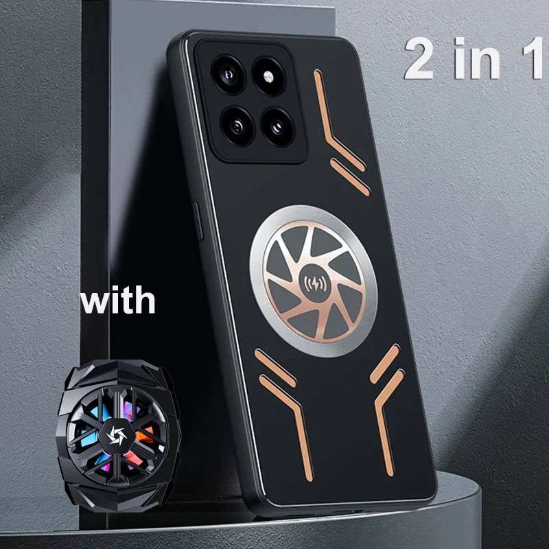 

Чехол для Xiaomi Mi 14 Pro, медный алюминиевый чехол с рассеиванием тепла для Xiaomi 14 5G, охлаждающий чехол с охладителем для Xiaomi 14Pro Mi14
