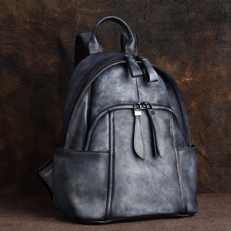 Johnature 2025 New Handmade Genuine Leather Backpack Retro Women