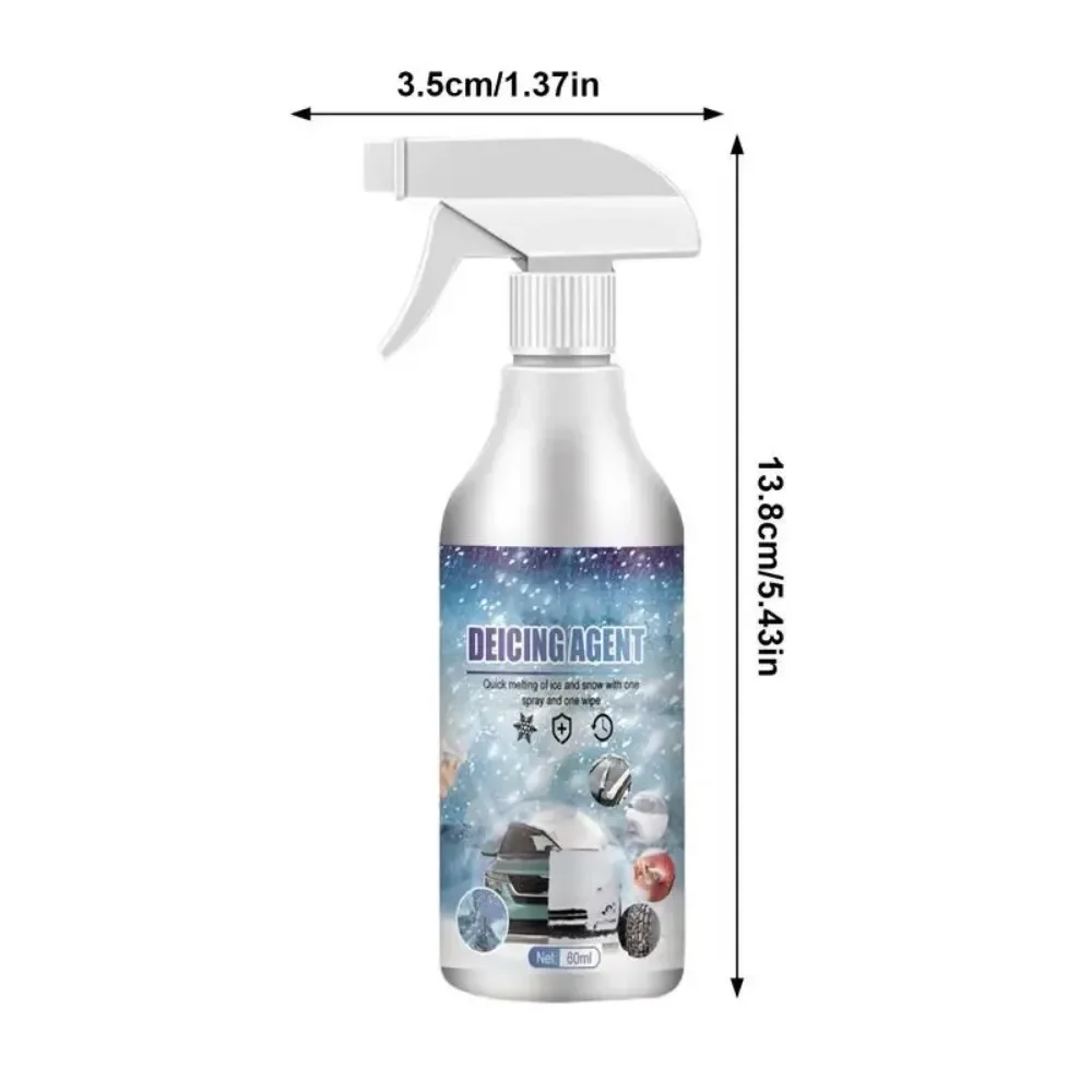 60ML Ice Remover Spray Universal Car Snow Melt Spray Deicing Agent Ice Defrosting Antisnow Agent Car Windshield Deicer Defroster