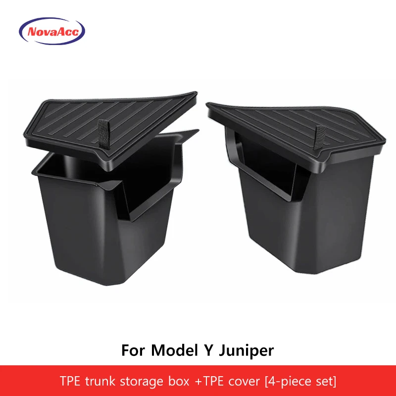Tesla Model Y Juniper 2025+ için arka bagaj saklama kutusu su geçirmez saklama kutusu araba aksesuarları sadece Shanghai fabrika Tesla için