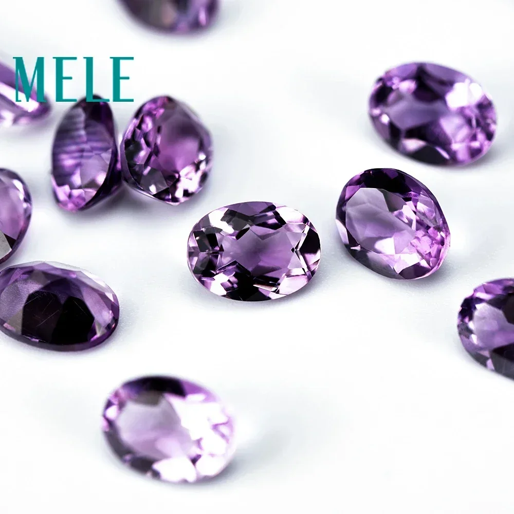 Brazil natural amethyst crystal 6*8mm/7*9mm/8*10mm/10*12mm/10*14mm/12*16mm oval cut gemstone for jewelry making loose gemstones