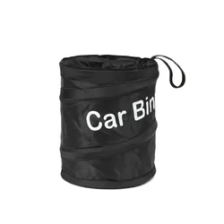 Collapsible Black Car Trash Can - Leak-Proof Waste Bin and Cooler Bag Combo (Black)