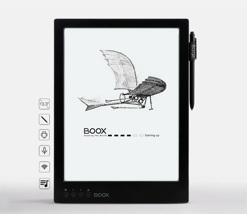 

13.3 inch wide e-ink screen ebook reader with digitzier with stylus touch